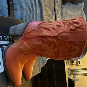 Dingo Red and Orange Heeled Boots
